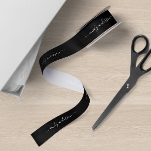 Ruban En Satin Couleur de fond modifiable Calligraphie Script