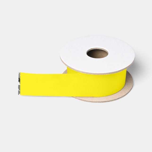 Ruban En Satin Couleur jaune ensoleillé uni 1,5 pouces (Bobine)