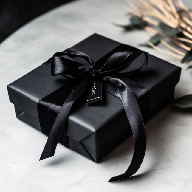 Ruban En Satin Couleur noire pleine nuit (Créateur téléchargé)