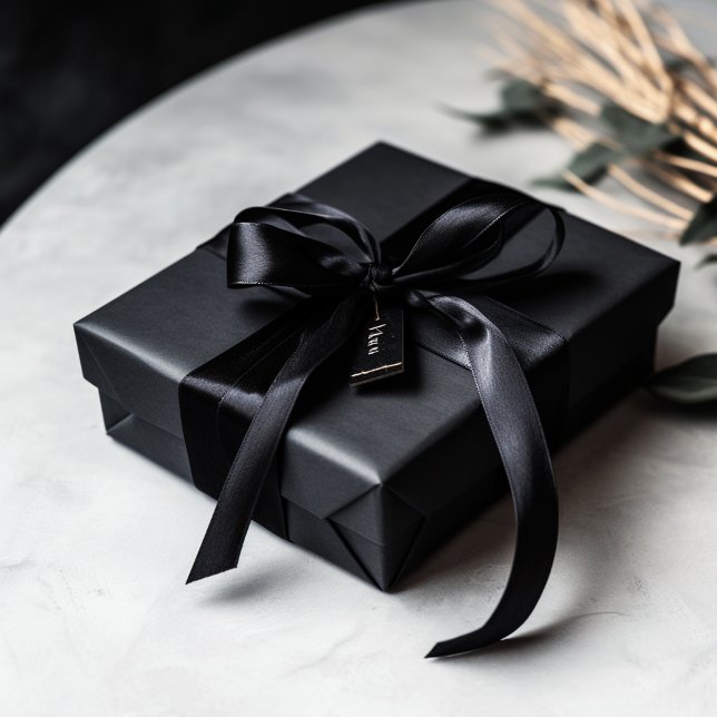 Ruban En Satin Couleur noire pleine nuit (Créateur téléchargé)