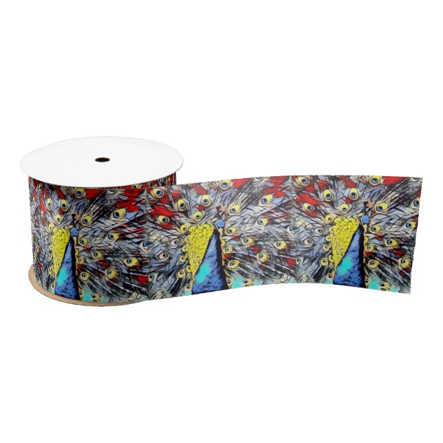 Ruban En Satin Couleur - paon (Bobine)