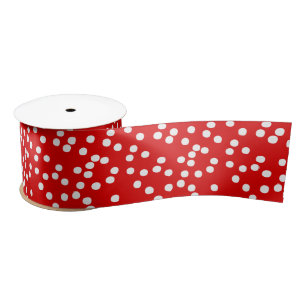 Ruban En Satin Couleur personnalisable rouge avec À petits pois b