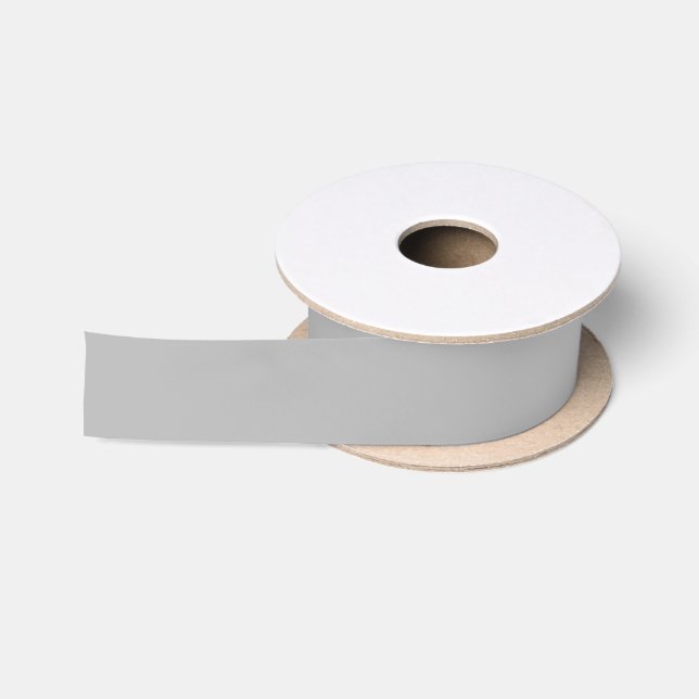 Ruban En Satin Couleur solide argent (Bobine)