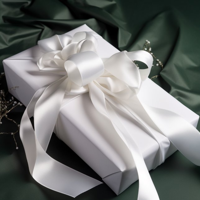 Ruban En Satin Couleur solide blanche pure (Créateur téléchargé)