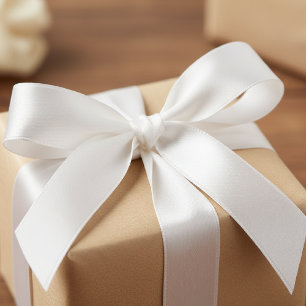 Ruban En Satin Couleur solide blanche Simple Minimaliste
