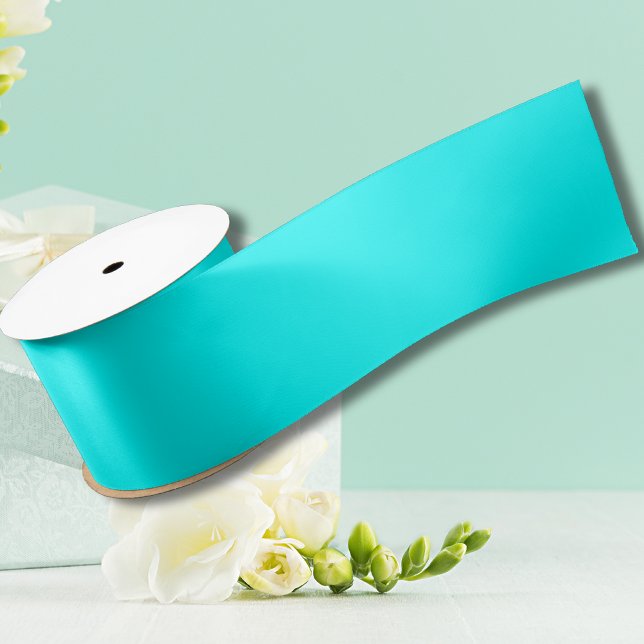 Ruban En Satin Couleur solide bleu néon | Classique (Créateur téléchargé)