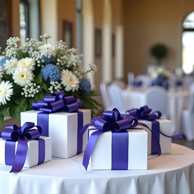 Ruban En Satin Couleur solide bleue #160BC4 (Blue Solid Color #160BC4 Satin Ribbon.)