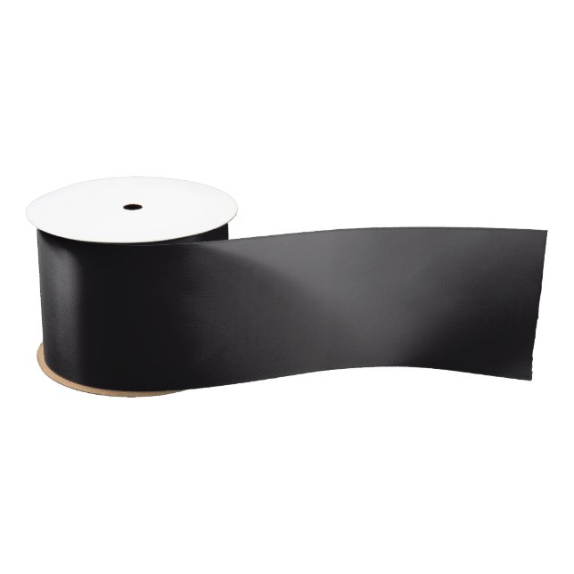 Ruban En Satin Couleur solide noire (Bobine)