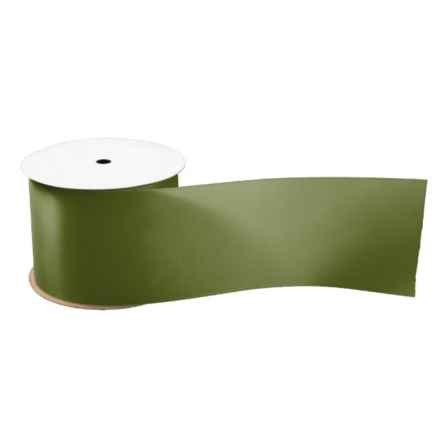 Ruban En Satin Couleur solide vert olive (Bobine)
