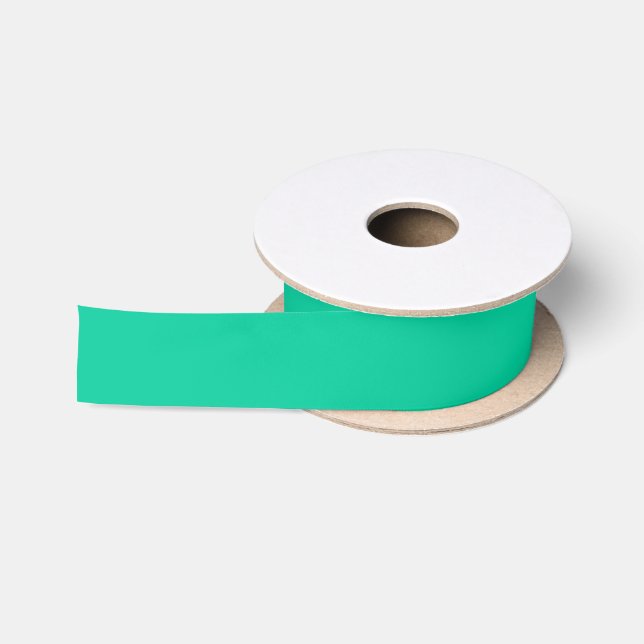 Ruban En Satin Couleur Uni : Vert Caraïbes (Bobine)
