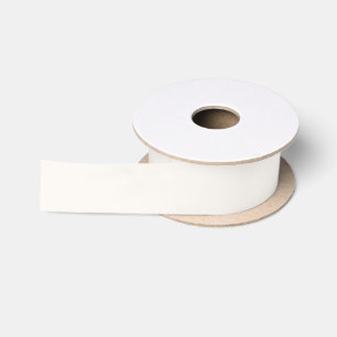 Ruban En Satin Couleur unie blanc floral crémeux
