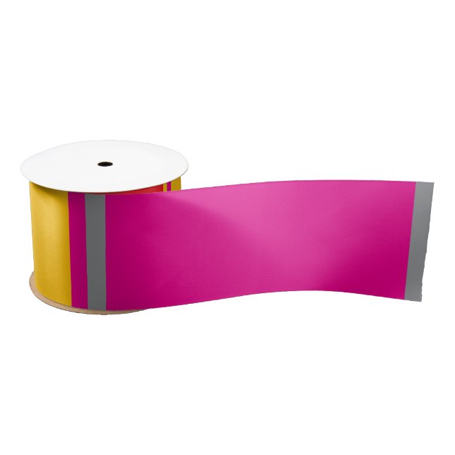 Ruban En Satin Couleurs Printanières Rayées (Bobine)