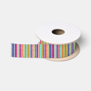 Ruban En Satin Couleurs Rétro Aspect Texturé Rayures