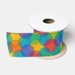 Ruban En Satin Couleurs Rétro Brillantes Motif Artistique Formes