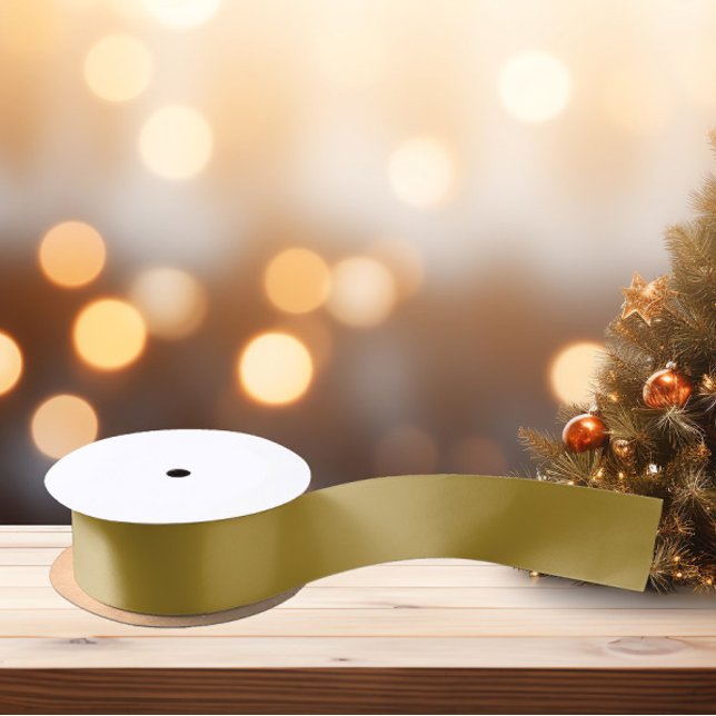 Ruban En Satin Couleurs Tendances - Couleur Olive Soleil - Solide (Créateur téléchargé)