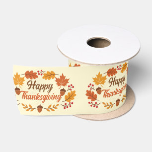 Ruban En Satin Couronne de feuilles de Thanksgiving heureuse mign