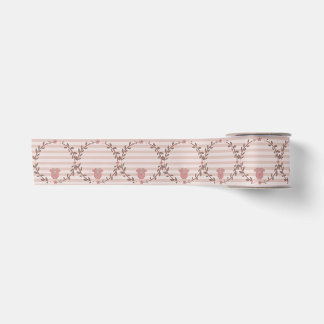 Ruban En Satin Couronne de rayures roses pour Baby Shower