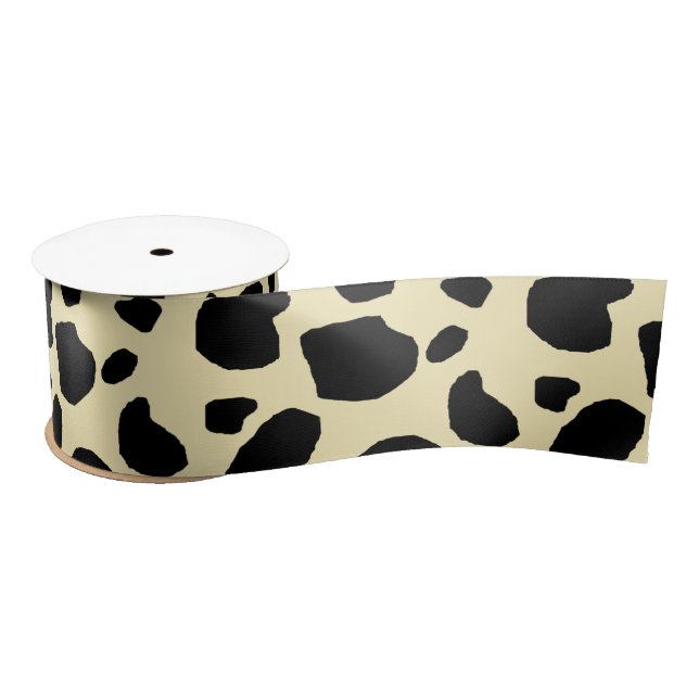 Ruban En Satin Cow Animal Skin Colour Pattern Design  (Bobine)