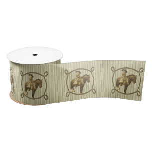 Ruban En Satin Cow-girl vintage de rodéo occidental sur le cheval