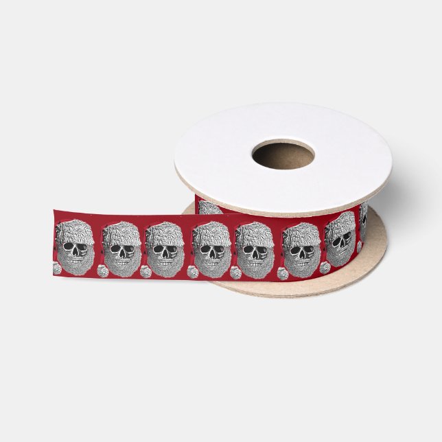 Ruban En Satin Crâne de Père Noël (Bobine)