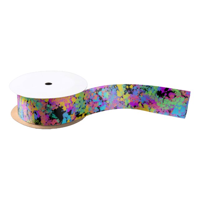 Ruban En Satin crayon fondu multicolore : (Bobine)
