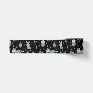 Ruban En Satin Créatures mignonnes des bois endormies à minuit