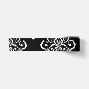 Ruban En Satin Créez votre propre damas noir et blanc personnalis