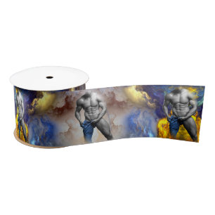 Ruban En Satin cri de Joe le glissant physique d'homme musclé en 