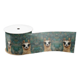 Ruban En Satin Curious Baby Llama - Smile