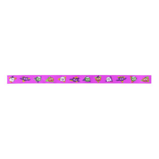 Ruban En Satin Cute and Spooky Ribbon - purple