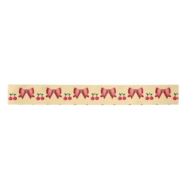 Ruban En Satin Cute Cherry Bow Seamless Pattern Pink Aesthetic Ka (Devant)
