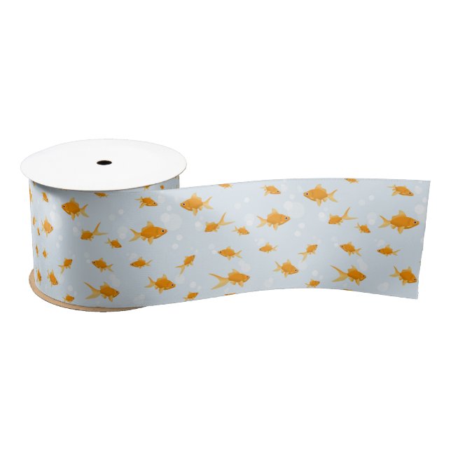 Ruban En Satin Cute poisson d'or nager dans l'eau (Bobine)