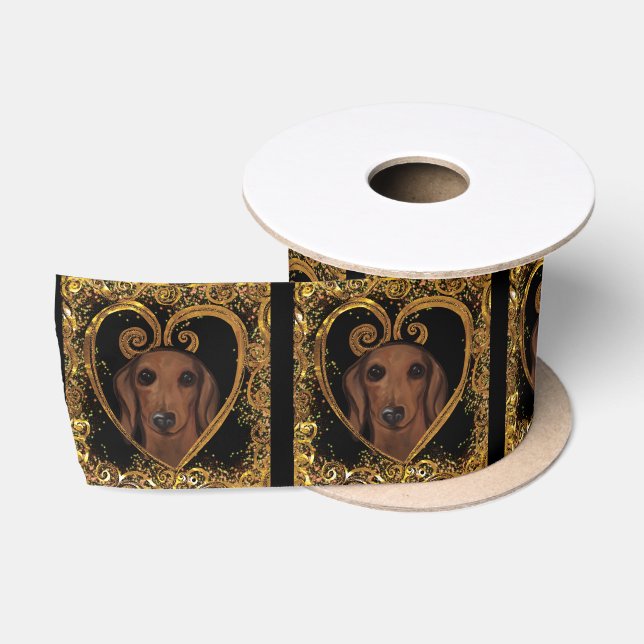 RUBAN EN SATIN DACHSHUND   (Bobine)