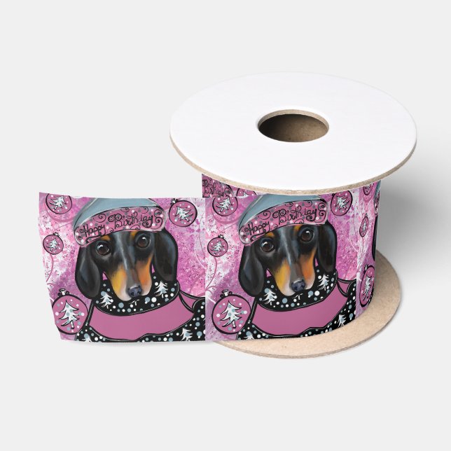 RUBAN EN SATIN DACHSHUND  (Bobine)