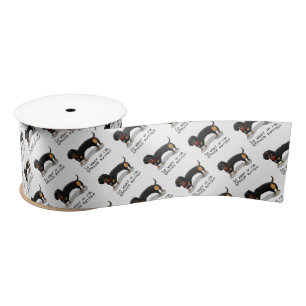 Ruban En Satin Dachshund pourri (S noir & tan) mignon chien