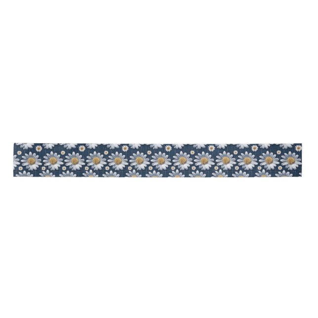 Ruban En Satin Daisies sur Denim (Devant)