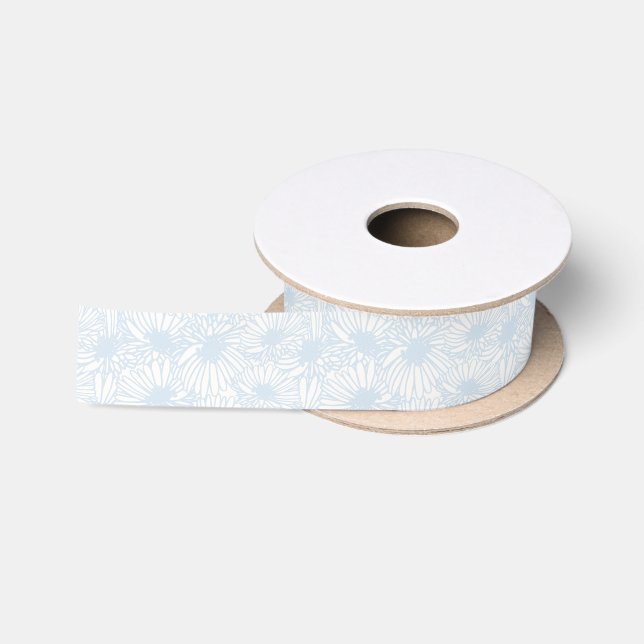 Ruban En Satin Daisy Blooms - Bleu Poudre (Bobine)