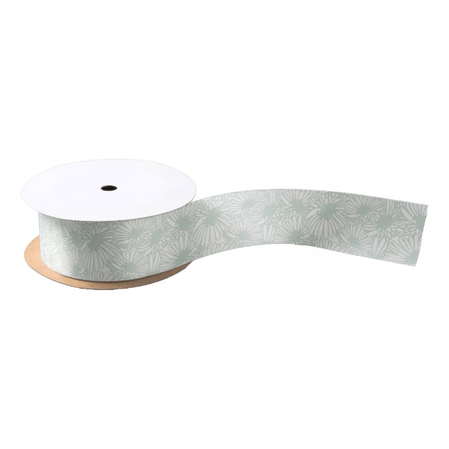 Ruban En Satin Daisy Blooms - Sauge Éteinte (Bobine)