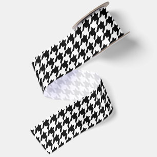 Ruban En Satin Damier Noir et Blanc