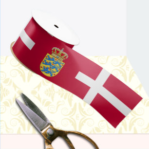 Ruban En Satin Danemark Ruban, Emblème, patriotique, Drapeau dano