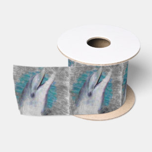 Ruban En Satin dauphin animal artistique