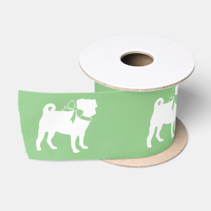 Ruban en satin de chiot de chien carlin