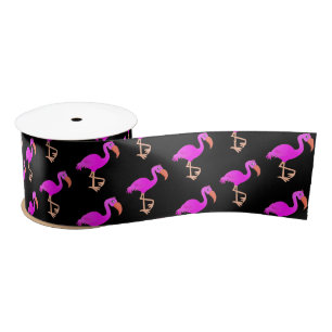 Ruban En Satin De mignons Flamants roses - Heureux -