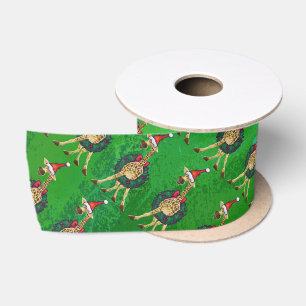 Ruban en satin de Noël Giraffe