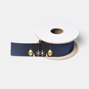Ruban En Satin Décoration de fête de Noël élégante en bleu marine