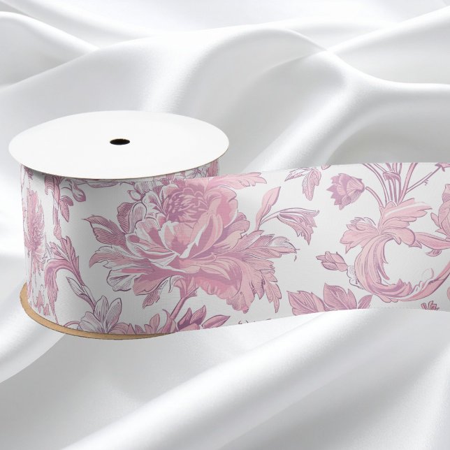 Ruban En Satin Découpage de chinoiserie rose clair (Créateur téléchargé)