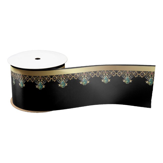 Ruban En Satin Dentelle d'or (Bobine)