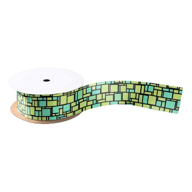 Ruban En Satin Des TIles vertes (Bobine)