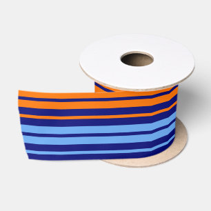 Ruban En Satin Design Bandes Verticales Cyan Orange Marine