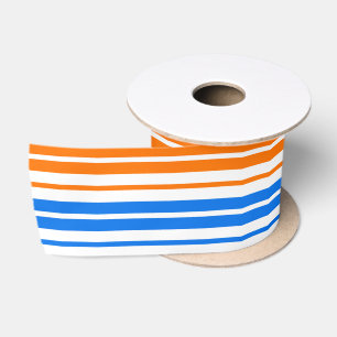 Ruban En Satin Design bandes verticales orange bleu blanc  